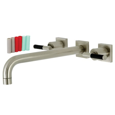 Kingston Brass KS6058CKL Wall Mount Tub Faucet, Brushed Nickel KS6058CKL